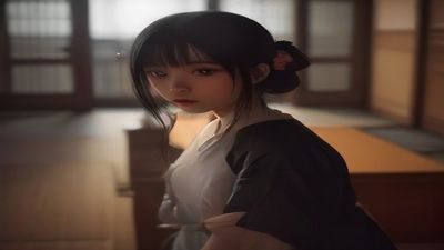 两名日本按摩师在明亮的培训室内演示推拿手法，专业教学场景，暖白色调干净专业
